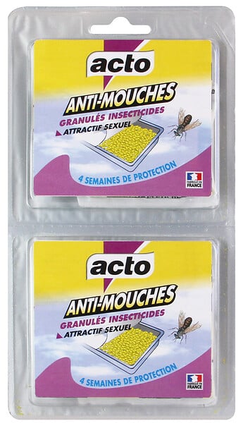 ACTO - Granulés anti-mouches - 2 coupelles de 20g - Intérieur - large