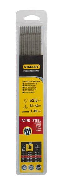 STANLEY - Lot 11 électrodes acier diamètre 2.5mmx350mm - large