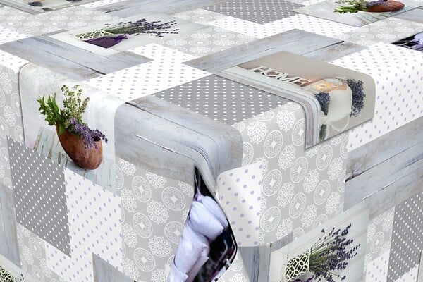 VENILIA - nappe toile cirée lavender rectangle - large