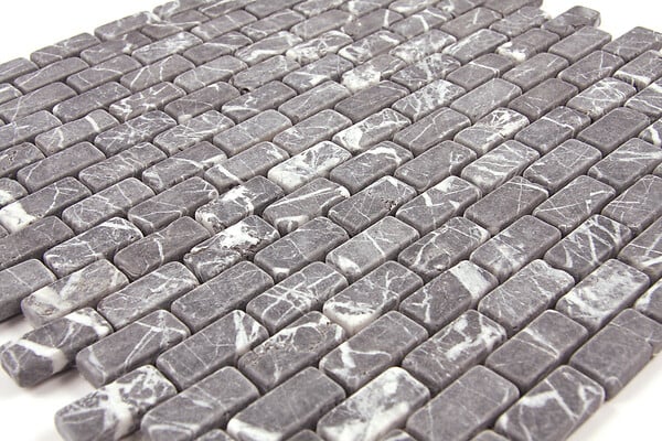 MAT INTER - Mosaïque en marbre Marquina noir vieilli - 300x300x7mm - large