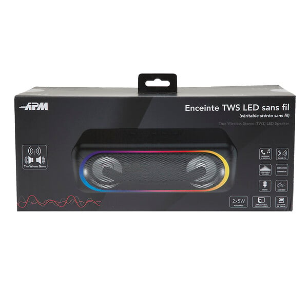 APM - Enceinte sans fil portable - Caoutchouc - Noire - 10W TWS - large