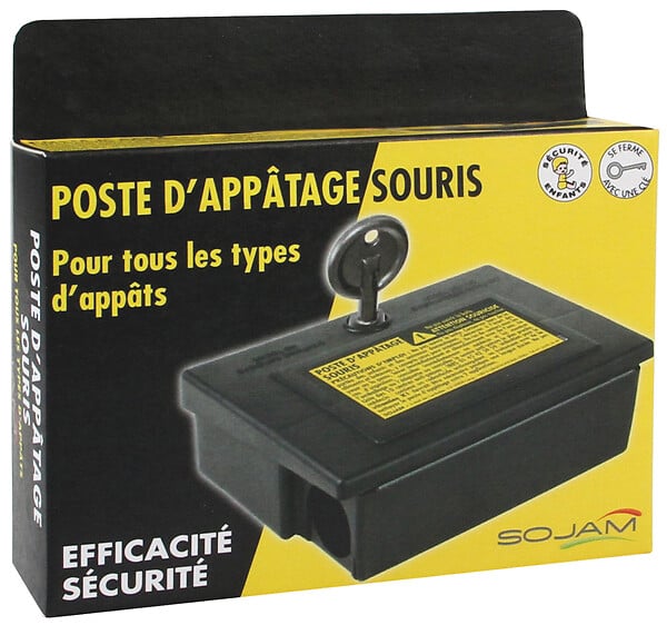 ACTO - Poste d'appâtage souris - Plastique - Verrouillable à clé - large