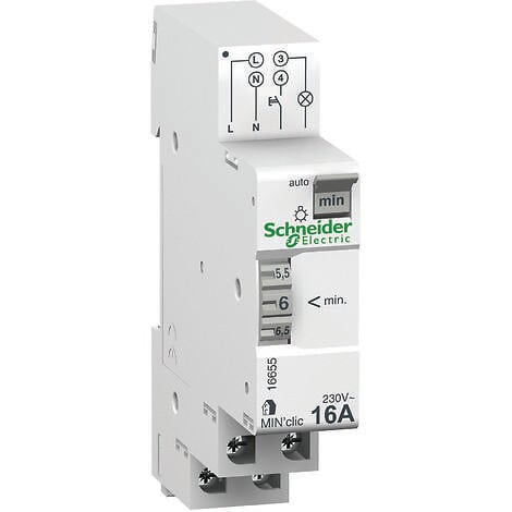 SCHNEIDER ELECTRIC - Interrupteur à minuterie Min'Clic - 1 à 7 minutes - Blanche - large