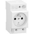 SCHNEIDER ELECTRIC - Prise de courant 2P+T 16A - Rail DIN - Blanc - vignette