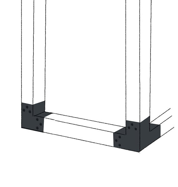 SUKI - Vis connecteur de poteau - Anthracite - 7x40mm - Lot de 50 - large