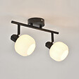 COREP - Spot 2 lumières métal verre plissé Shelby Noir mat E14 - vignette