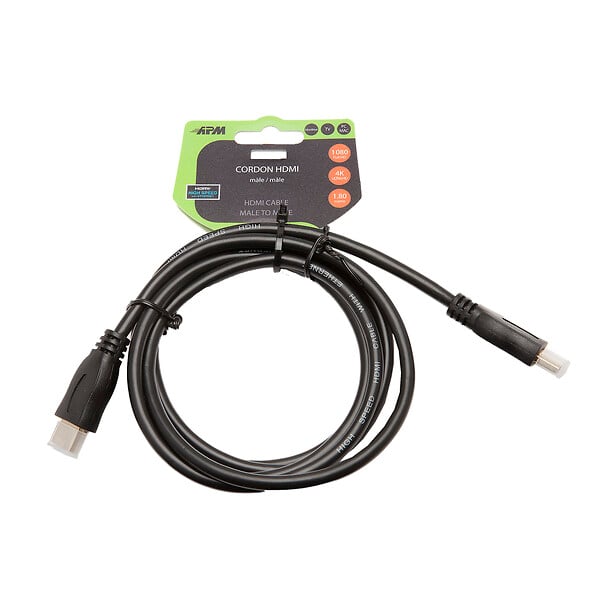 APM - Câble HDMI 4K Ethernet - Mâle/Mâle - 1,8m - Clip - large