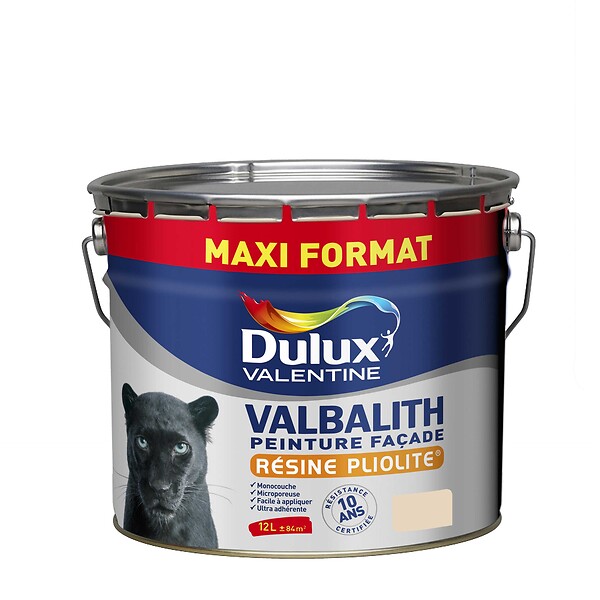 DULUX VALENTINE - Peinture façade monocouche Valbalith - Ton Pierre - Mat - 12L - large
