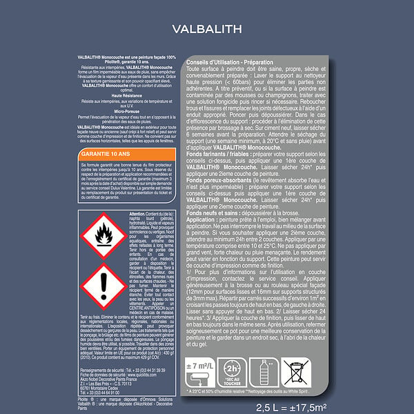 DULUX VALENTINE - Peinture façade Pliolite Valbalith - 2.5L - large