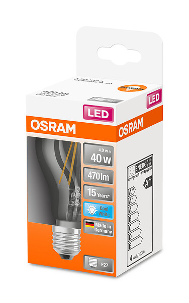 OSRAM - Ampoule LED filament - E27 - 4W - Blanc froid 4000K - large