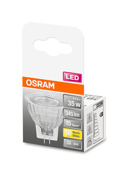 OSRAM - Ampoule LED MR11 - LED STAR - 4.2W 2700K Blanc Chaud GU4 - large