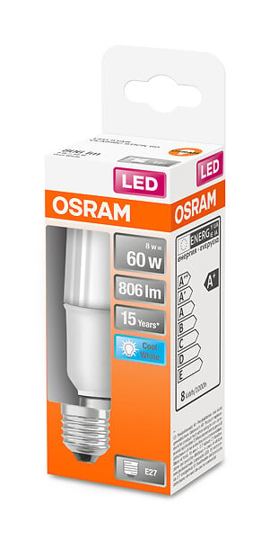 OSRAM - Ampoule LED E27 - LED Star Stick 60 FR - 8W Blanc Froid - large
