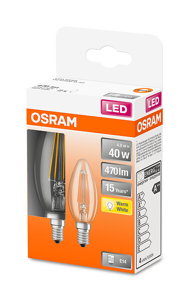 OSRAM - Ampoule LED bougie E14 Retrofit Classic B - 4W Blanc chaud - large
