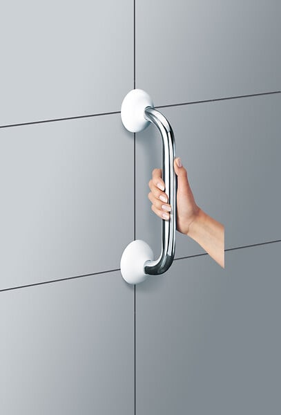 MSV - Barre d'appui droite 30cm - Acier chromé - Résistance 100kg - large