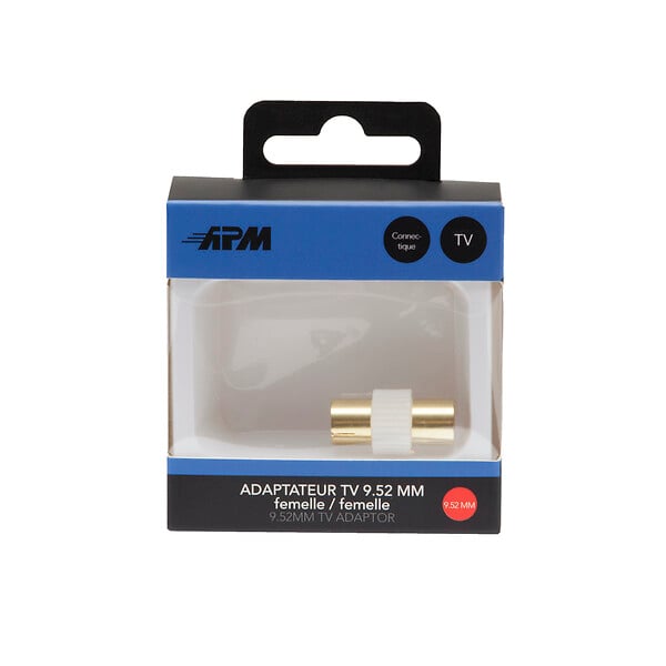 APM - Adaptateur coaxial femelle/femelle 9,52 mm - large
