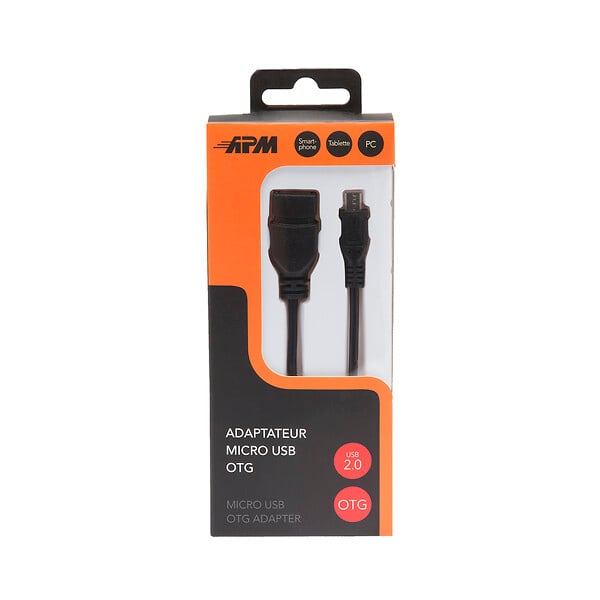 APM - Adaptateur OTG Micro USB - USB-A - Noir - large