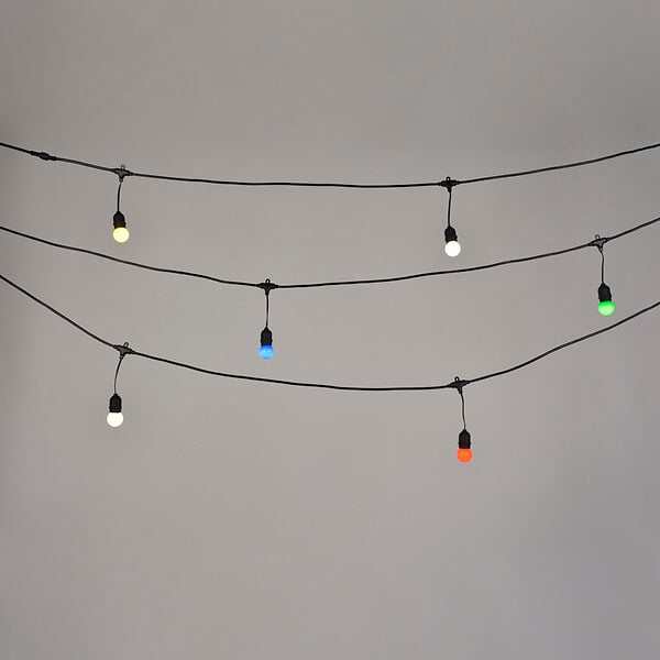 COREP - Guirlande lumineuse guinguette - Noir mat - 10 m - large