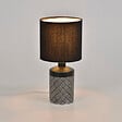 COREP - Lampe de table céramique relief Meknes Noir - Culot E14 - vignette