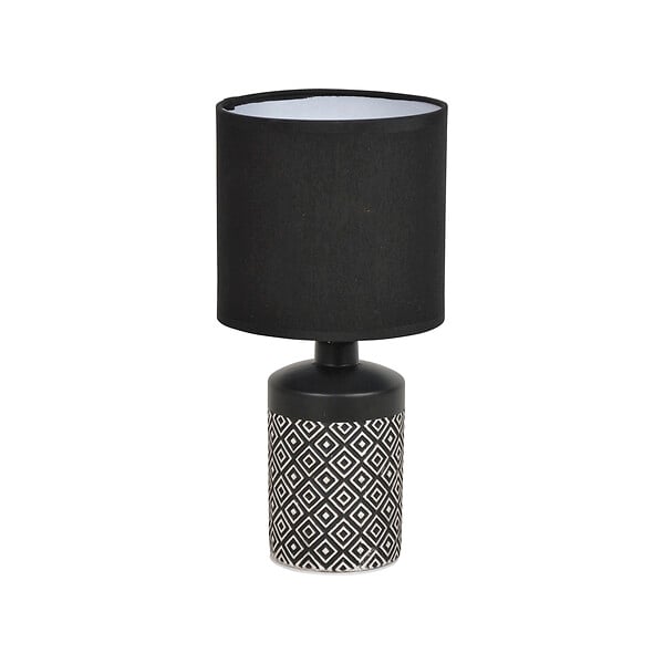 COREP - Lampe de table céramique relief Meknes Noir - Culot E14 - large