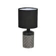 COREP - Lampe de table céramique relief Meknes Noir - Culot E14 - vignette