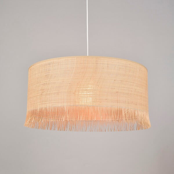COREP - Suspension cylindre raphia - Naturel - Diam.38cm E27 - large