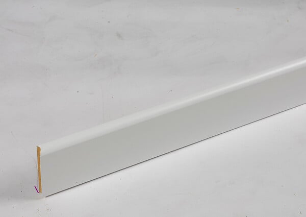 AJ TIMBER - Plinthe bord arrondi blanc 10x100mm L.2.20m - large