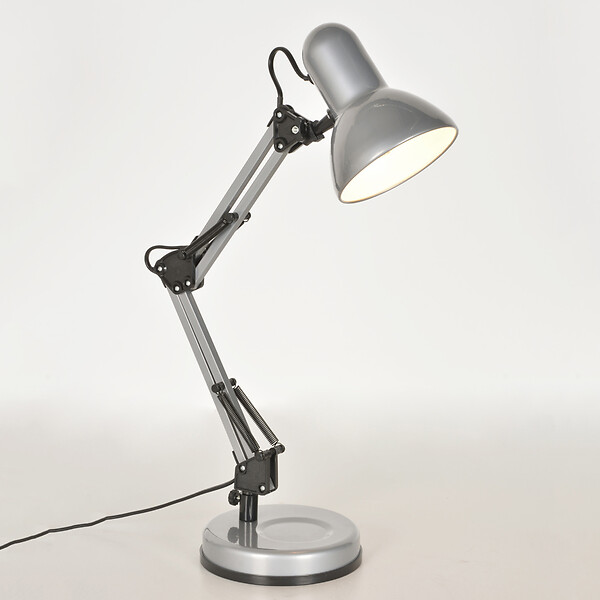 COREP - Lampe de bureau architecte métal - Gris cendre - 15W - large