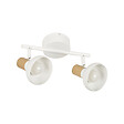 COREP - Spot 2 têtes métal effet bois Alvar Blanc E14 - vignette