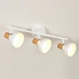 COREP - Spot 3 lumières métal effet bois Alvar Blanc orientable DCL - vignette