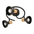 COREP - Plafonnier 3 spots - Métal effet bois - Noir mat - DCL - vignette