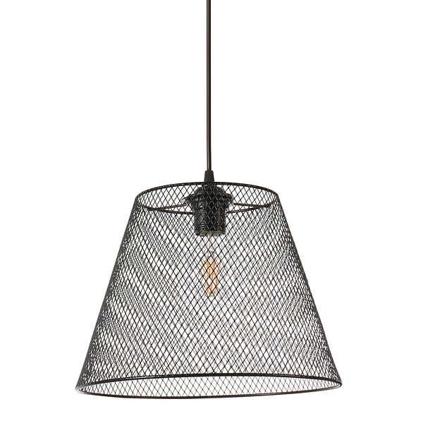 COREP - Suspension conique métal grillagé Secret Noir mat 60W max - large
