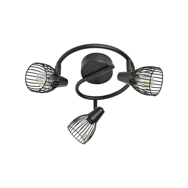 COREP - Plafonnier 3 lumières métal Jaro Noir E14 - large