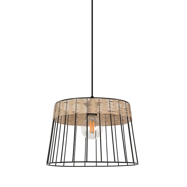 COREP - Suspension rotin et métal - Indah - Noir mat - 35cm - large