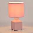 COREP - Lampe à poser - Céramique et coton - E14 - 40W - Rose - vignette