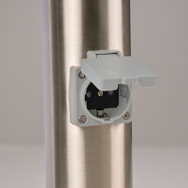 COREP - Borne d'éclairage acier inoxydable Davis Nickel brossé IP44 - large
