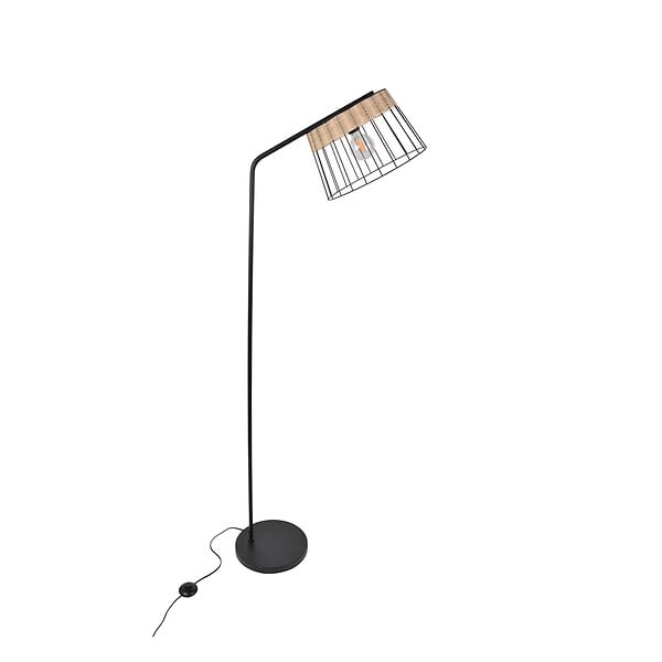 COREP - Lampadaire sur pied - Métal - Indah noir rotin - 171cm - large