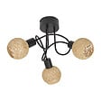 COREP - Plafonnier 3 lumières métal ficelle papier - Noir mat - DCL - vignette