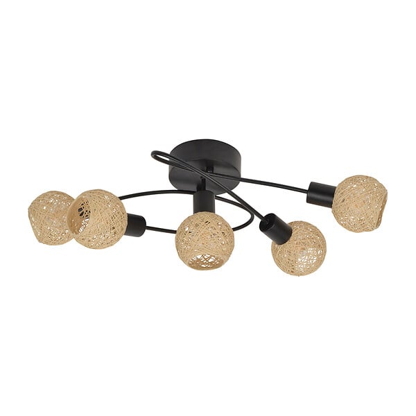 COREP - Plafonnier 5 spots orientables Malya - Métal et papier - 15W - large