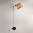 COREP - Lampadaire métal - Abat-jour corde tressée - Noir - 171cm - vignette
