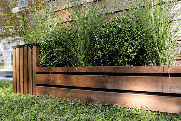 CERLAND - Bordure jardin LIGN Z - Marron - H.233/433xL.1000xEp.32mm - large