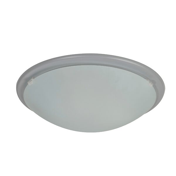 COREP - Plafonnier rond verre dépoli Bianca - Gris - Diam.28xH.8,5cm - large