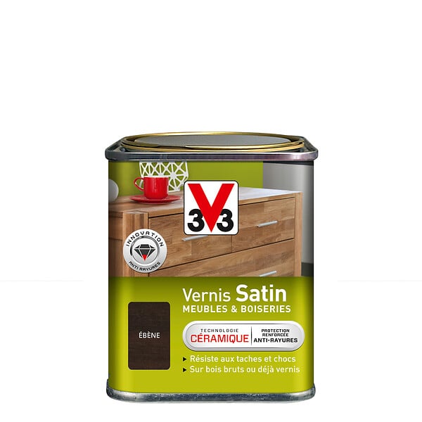 V33 BOIS - Vernis satin ebène 0.25 litre - large