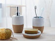 MSV - Distributeur de savon - Céramique - SIENA - Blanc et beige - vignette