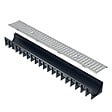 FITT - Kit 3 caniveaux en polyéthylène avec grilles en acier galvanisé 100x12x9,2cm soit 3 mètres - vignette