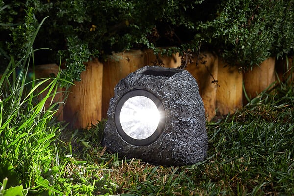 SMARTSOLAR - Spot solaire rocher granite - 5lm - Recharge solaire - large