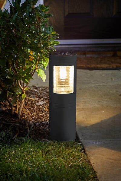 SMARTSOLAR - Balise solaire à planter - Acier inox et verre - 30lm - large