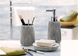 MSV - Distributeur de savon liquide polyrésine HOLLIS Taupe 18cm - vignette