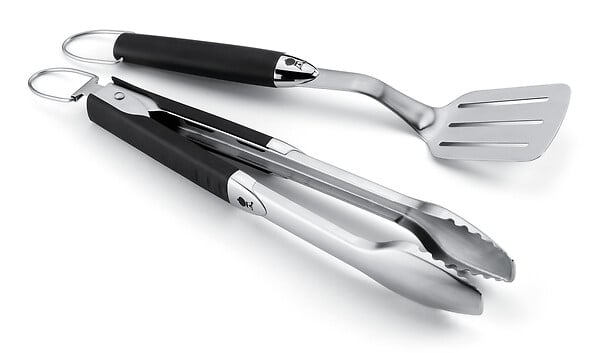 WEBER - Kit d'ustensiles Premium - format compact, 2 pièces, acier inoxydable - large
