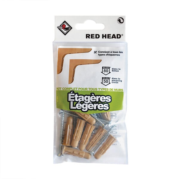 RED HEAD - 8 chevilles Grapex 8x32mm, 8 vis 4x40mm, 8 vis 4x50mm - large