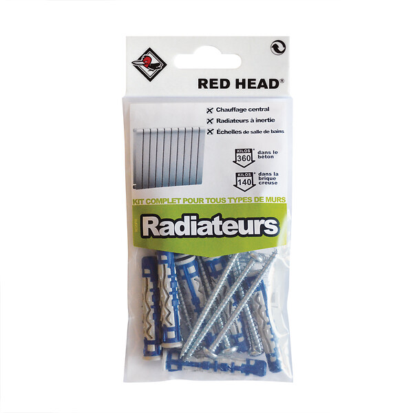 RED HEAD - Sachet de 8 chevilles Mx 8x50mm + 8 vis 4.5x55mm - large